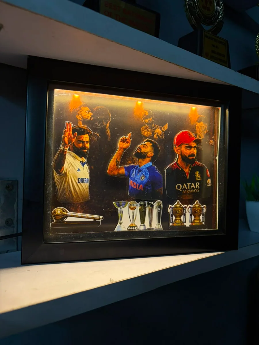 Virat Kohli 3D LED Shadow Box Frame