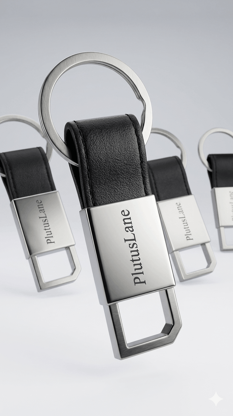 LEATHER STRAP METAL HOOK KEYCHAIN
